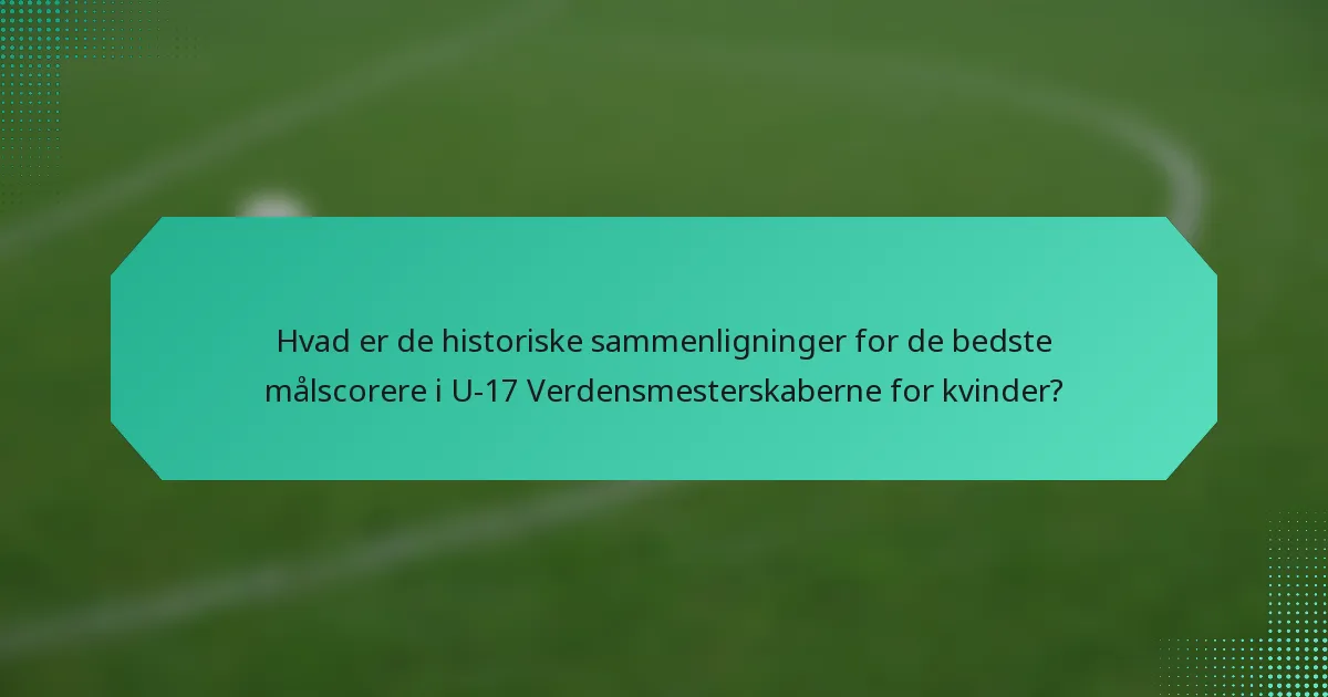 Hvad er de historiske sammenligninger for de bedste målscorere i U-17 Verdensmesterskaberne for kvinder?