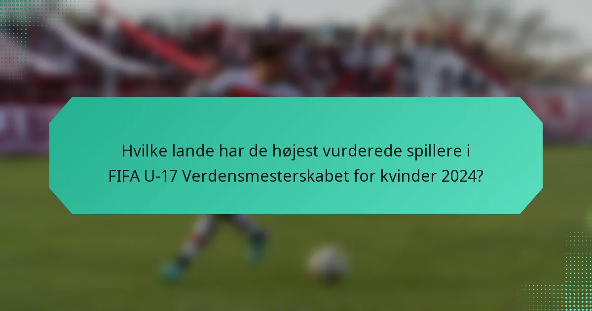 Hvilke lande har de højest vurderede spillere i FIFA U-17 Verdensmesterskabet for kvinder 2024?