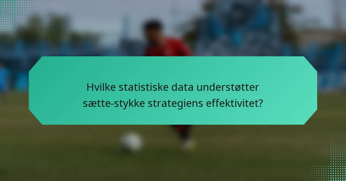 Hvilke statistiske data understøtter sætte-stykke strategiens effektivitet?