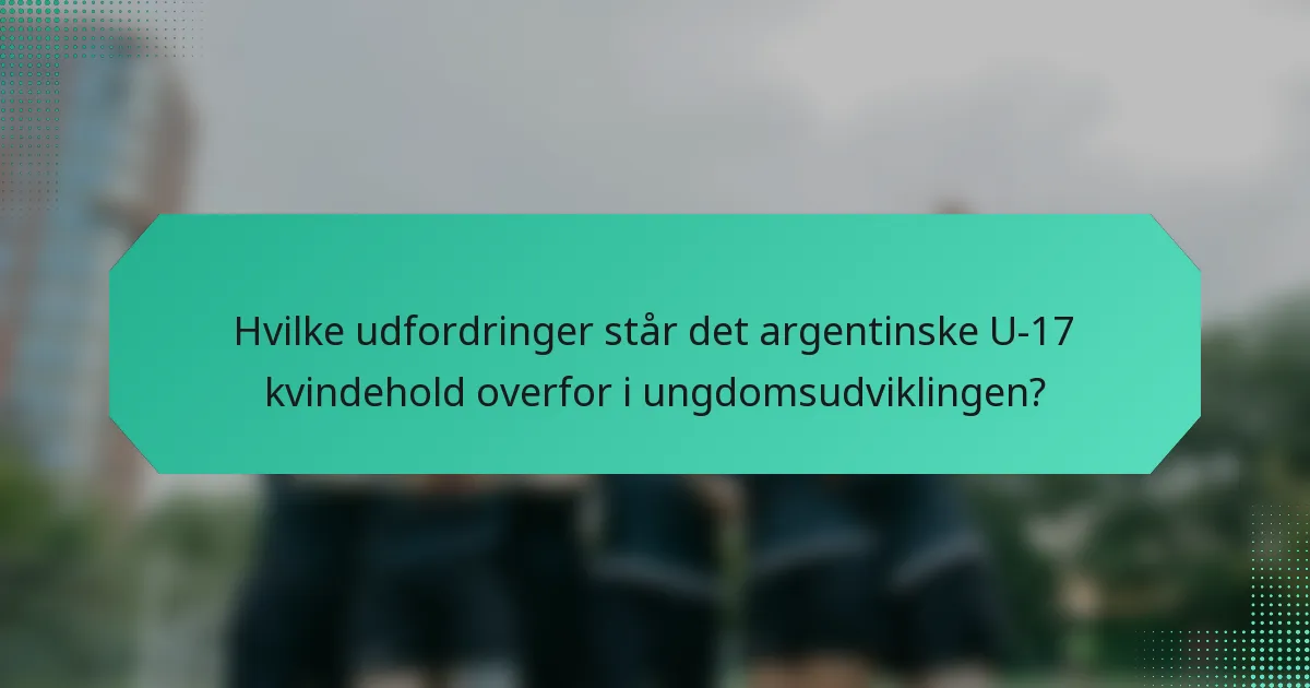 Hvilke udfordringer står det argentinske U-17 kvindehold overfor i ungdomsudviklingen?