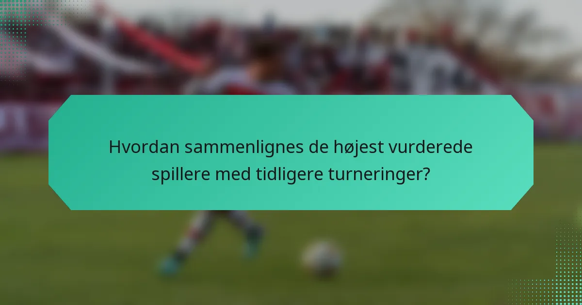 Hvordan sammenlignes de højest vurderede spillere med tidligere turneringer?